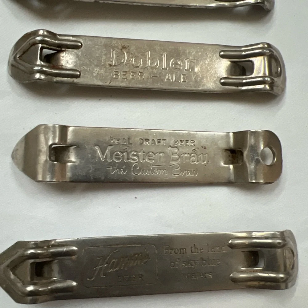 Beer Can Bottle Openers Lot of 5 Yusay Dobler Hamm's Meister Brau Atlas Prager